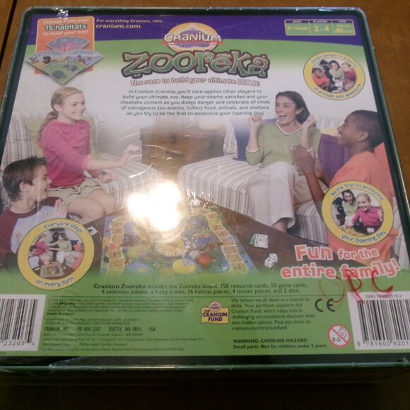 Cranium - Zooreka -The Race to Build Your Ultimate Zoo Square Tin Edition New - Picture 3 of 3